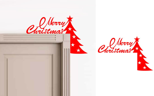 Christmas Decorative Holiday Door Trim Corners - Merry Christmas words w/ Tree or with Snowflakes, Let it Snow words, Candles, Santa & more!