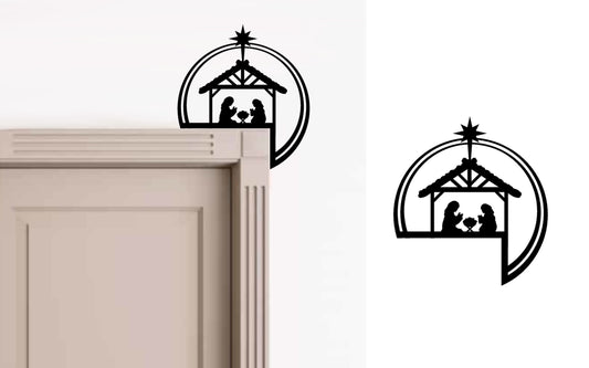 Christmas Decorative Holiday Door Trim Corners - Nativity Scene, Nativity with Palm Trees, Angel, Three Wise Men, Christmas Star