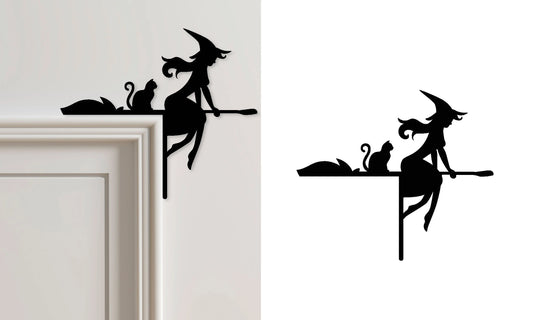 Halloween Decorative Holiday Door Trim Corners - Black Cat, Witch,  Ghosts and more