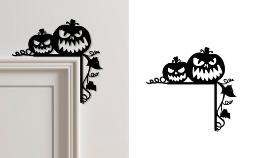 Halloween Decorative Holiday Door Trim Corners - Pumpkins / Jack-o-Lanterns, Spiders and more